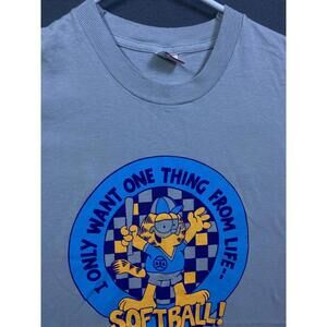 Vintage Garfield KC Softball Graphic Tshirt  XL Single Stitch Made in USA VTG